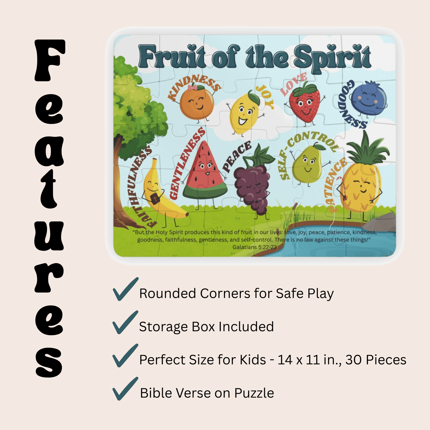 Fruit of the Spirit Kids Puzzle - Seek and Share Designs