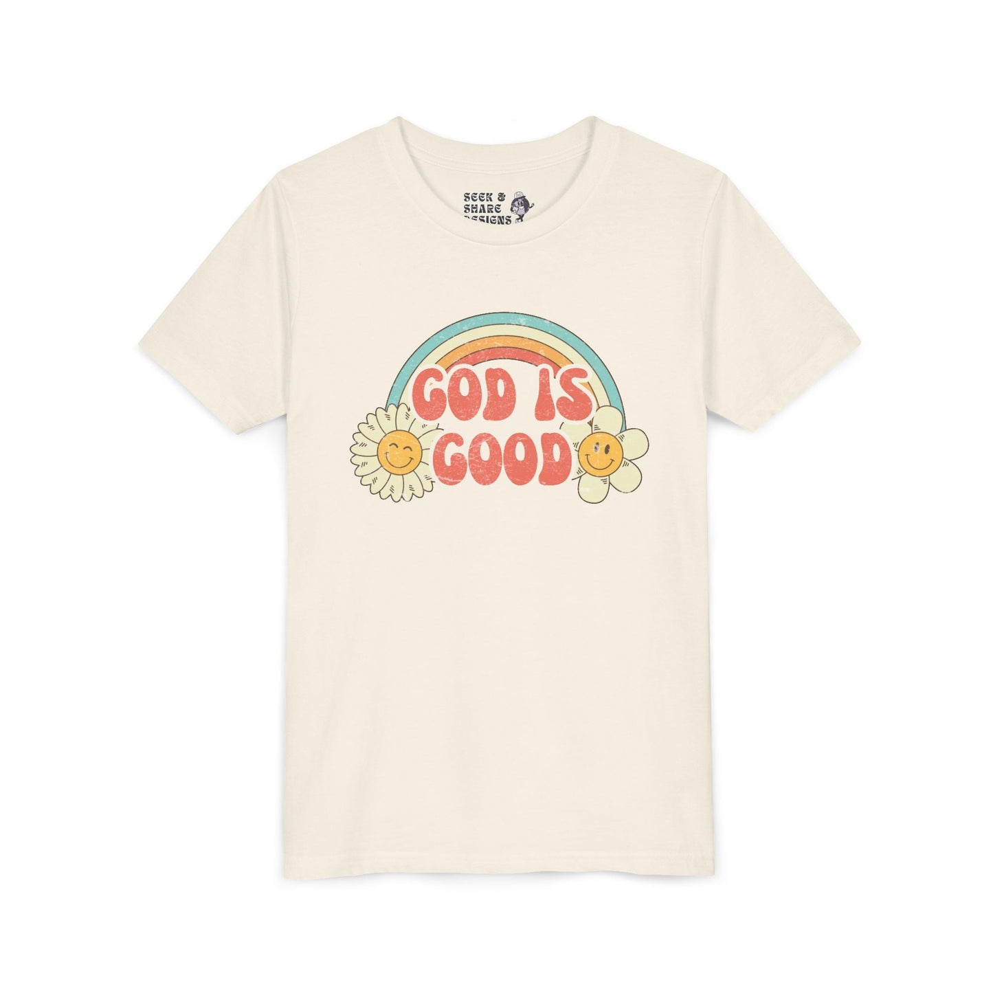God is Good Groovy Youth Tee - Seek and Share Designs