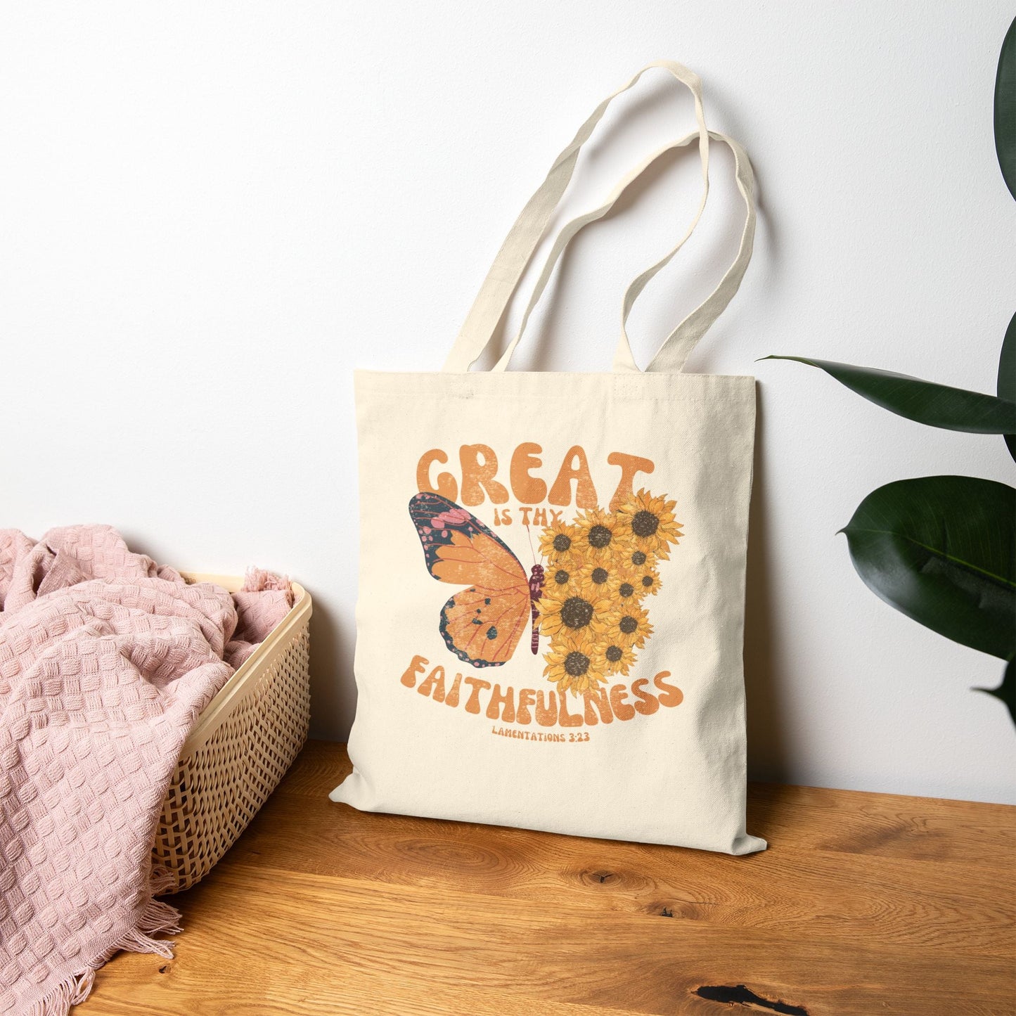 Great is Thy Faithfulness Tote Bag - Seek and Share Designs