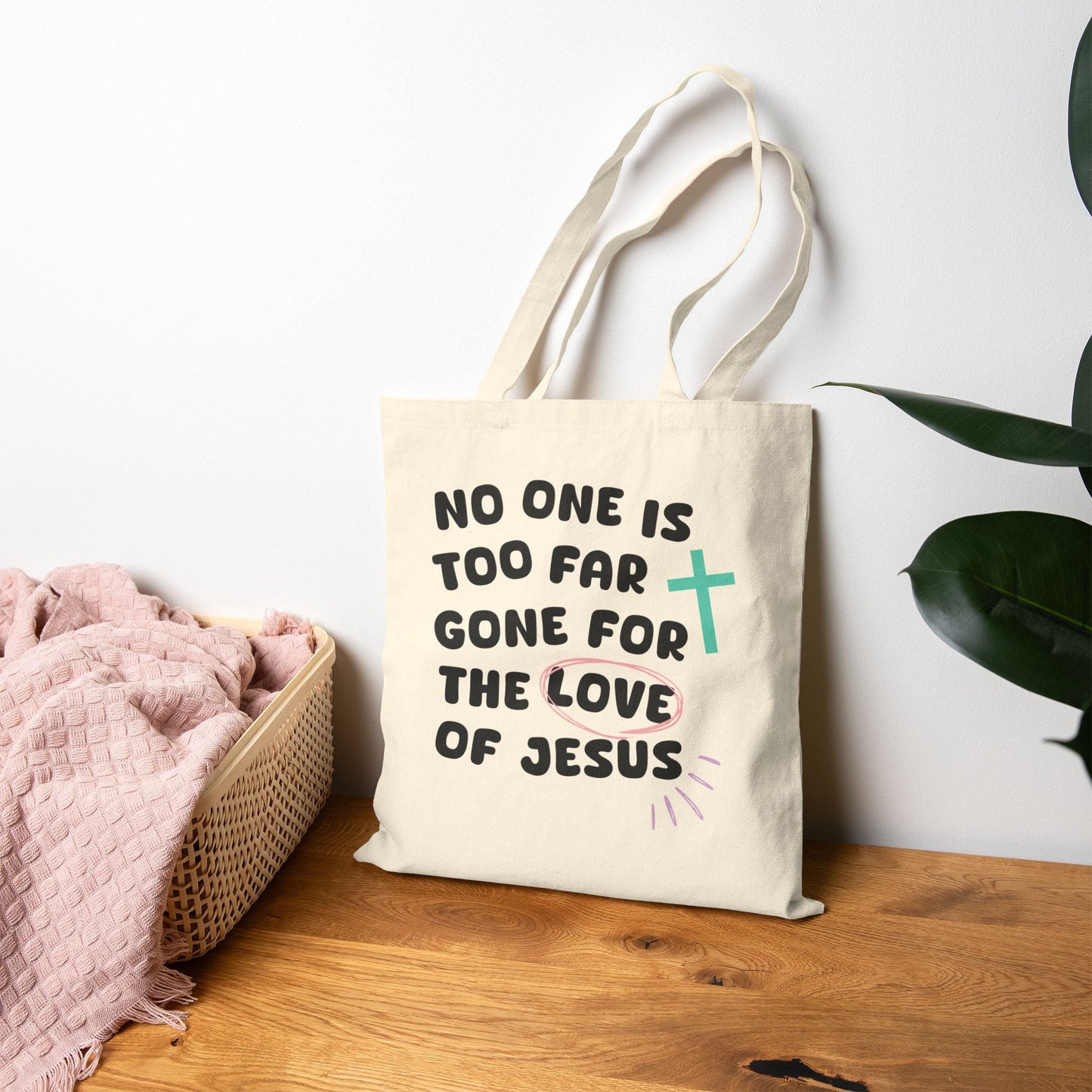 No One is Too Far Gone for the Love of Jesus Tote - Seek and Share Designs
