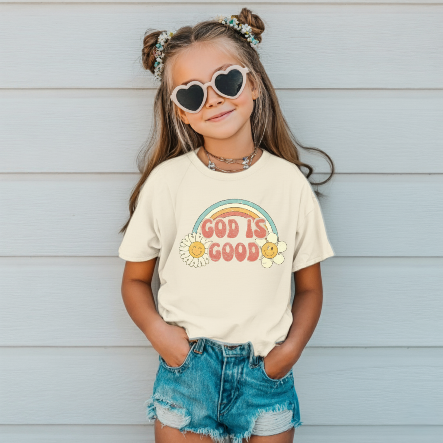 Groovy God is Good Family Matching Shirts Baby - Adult sizes