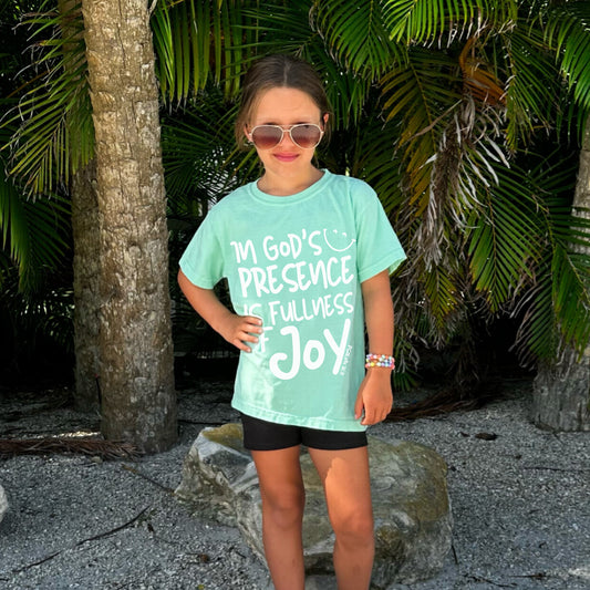 In God’s Presence is Fullness of Joy Youth Comfort Colors Tee