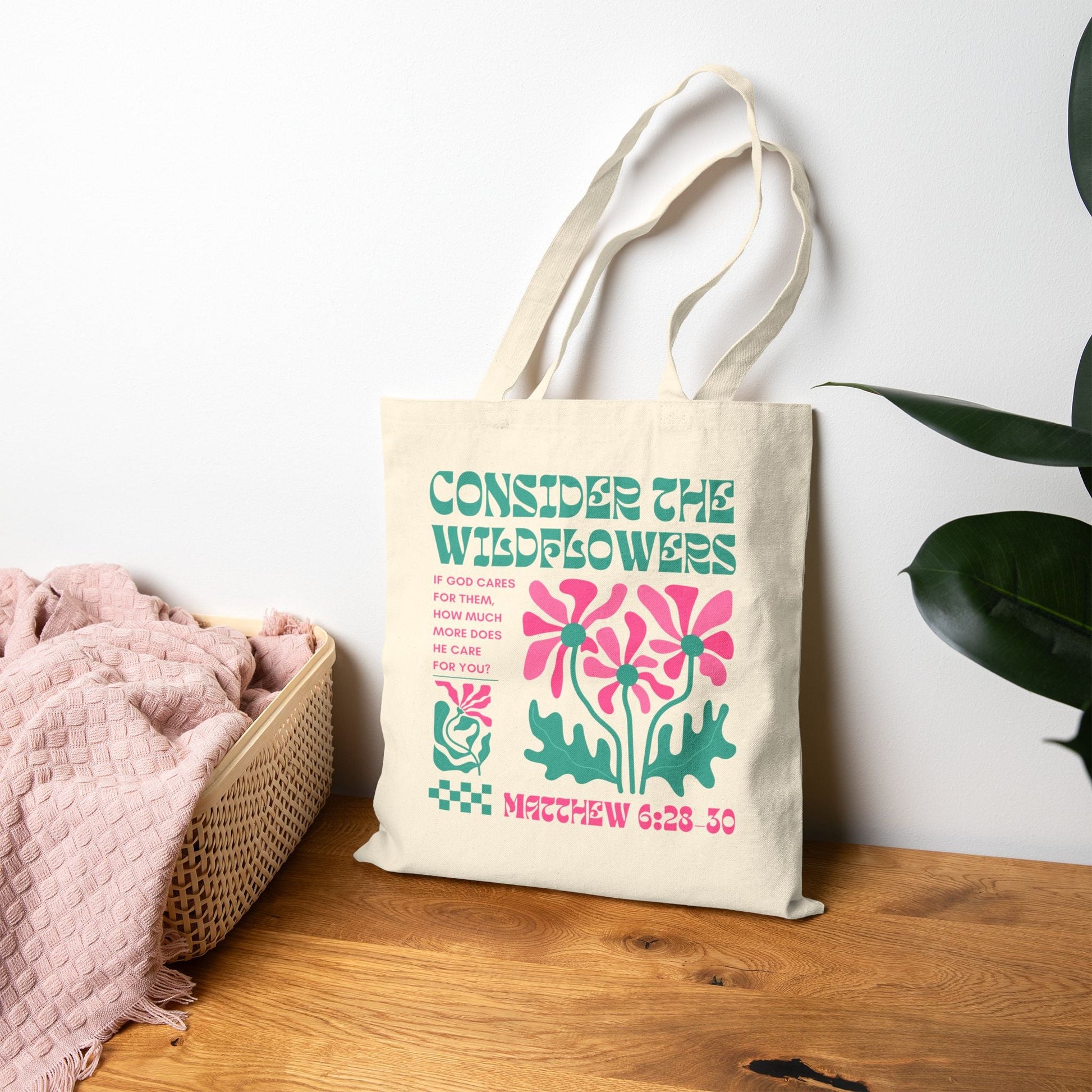 Consider the Wildflowers Tote Bag - Seek and Share Designs