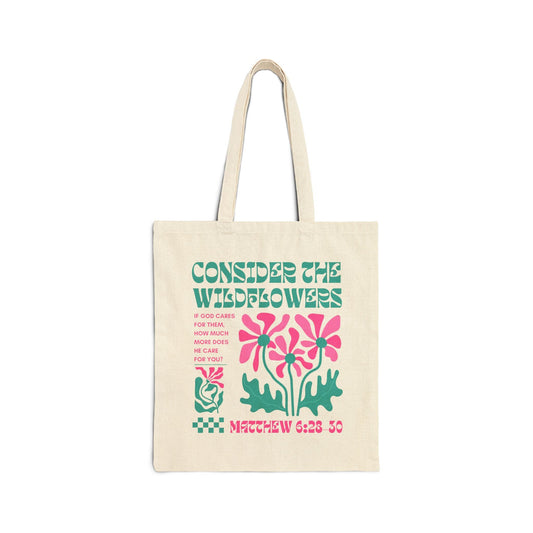 Consider the Wildflowers Tote Bag - Seek and Share Designs