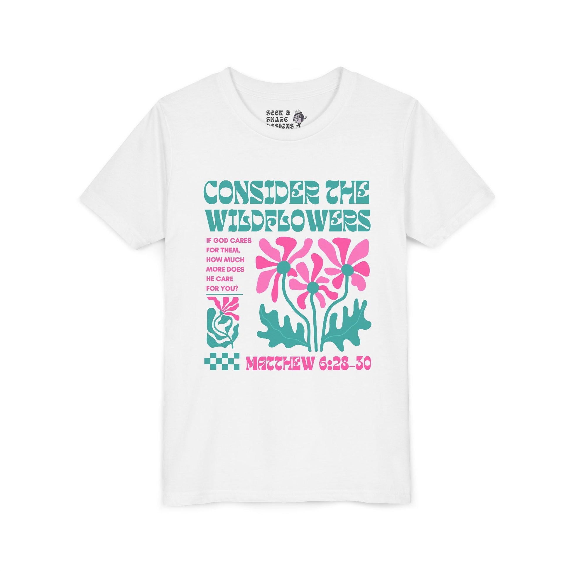 Consider the Wildflowers Youth Tee - Seek and Share Designs