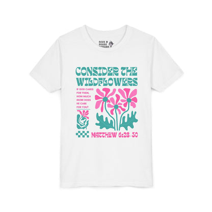 Consider the Wildflowers Youth Tee - Seek and Share Designs