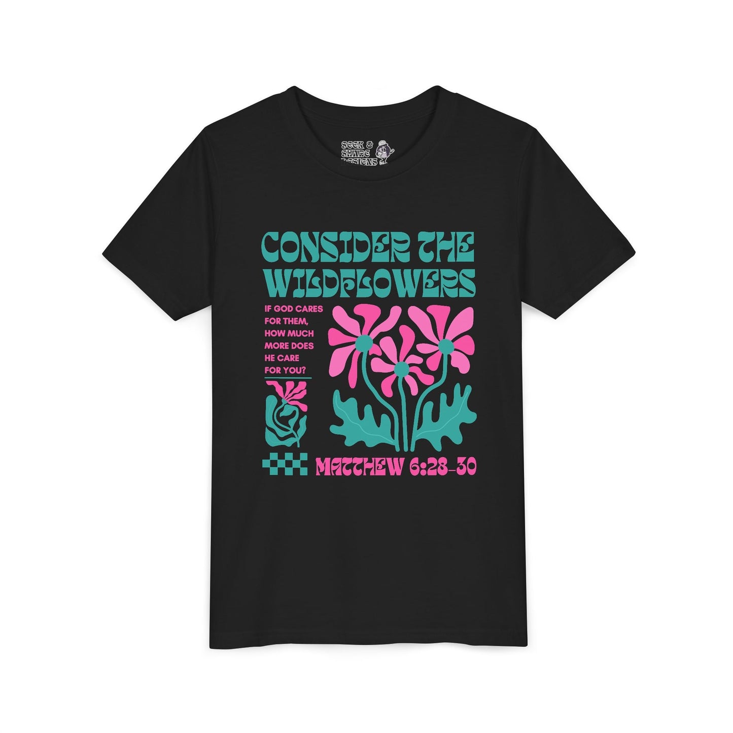 Consider the Wildflowers Youth Tee - Seek and Share Designs
