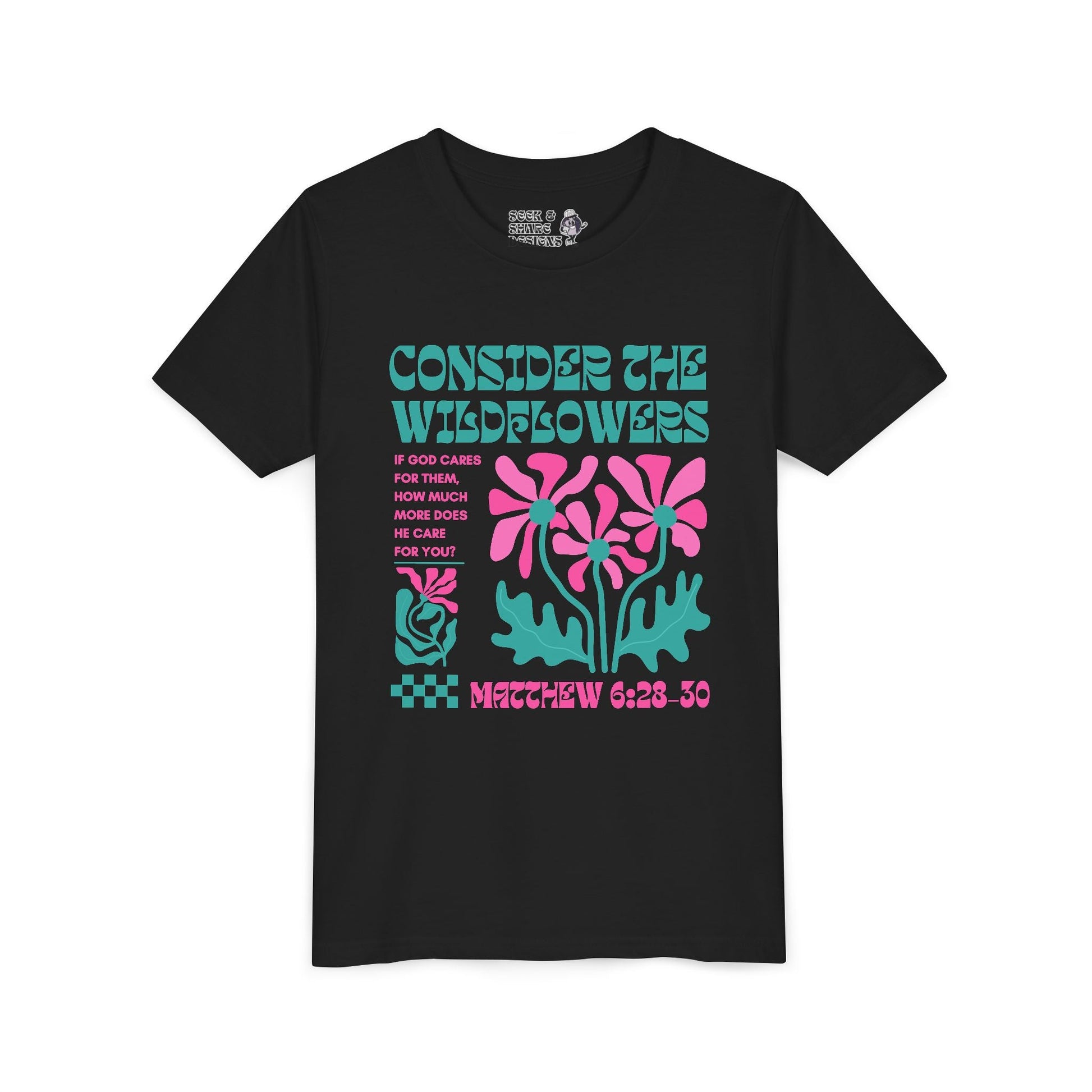 Consider the Wildflowers Youth Tee - Seek and Share Designs