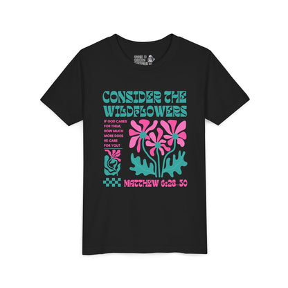 Consider the Wildflowers Youth Tee - Seek and Share Designs
