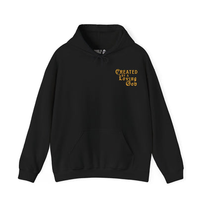 Created by a Loving God Adult Unisex Hoodie - Seek and Share Designs