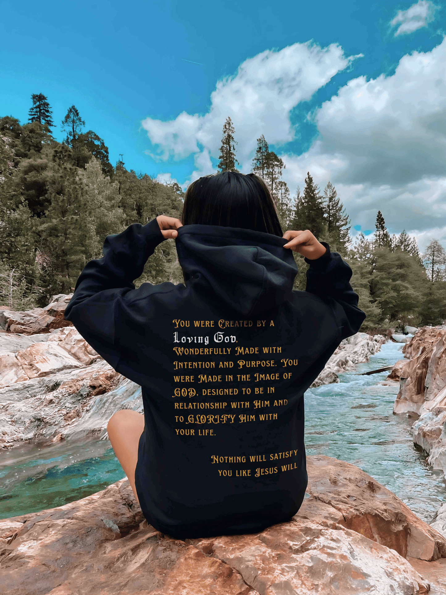 Created by a Loving God Adult Unisex Hoodie - Seek and Share Designs