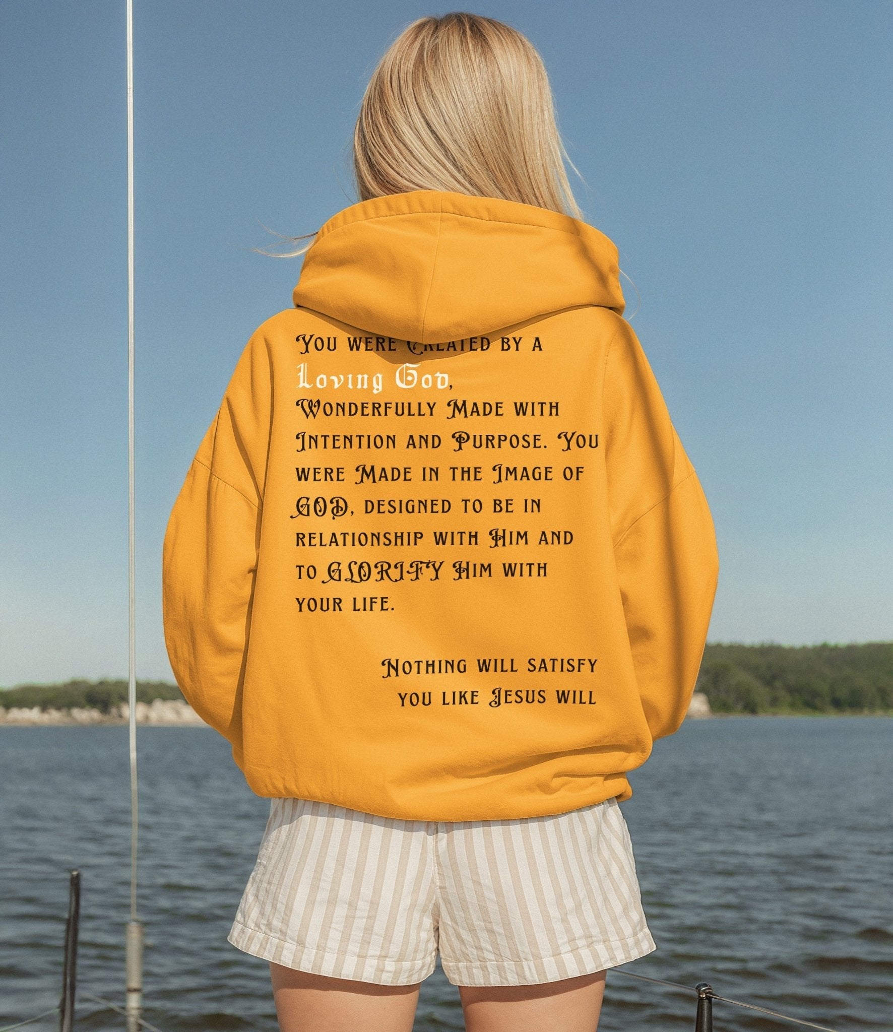 Created by a Loving God Adult Unisex Hoodie - Seek and Share Designs