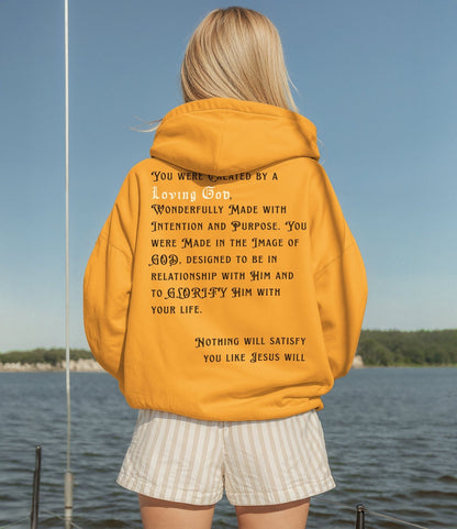 Created by a Loving God Adult Unisex Hoodie - Seek and Share Designs
