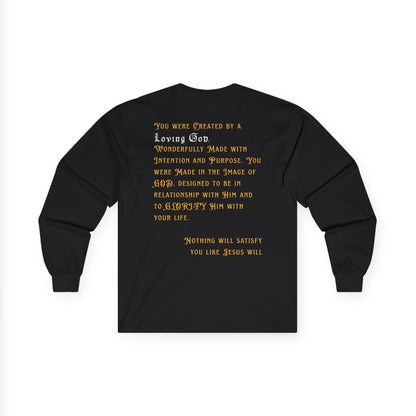 Created by a Loving God Adult Unisex Long Sleeve Tee - Seek and Share Designs