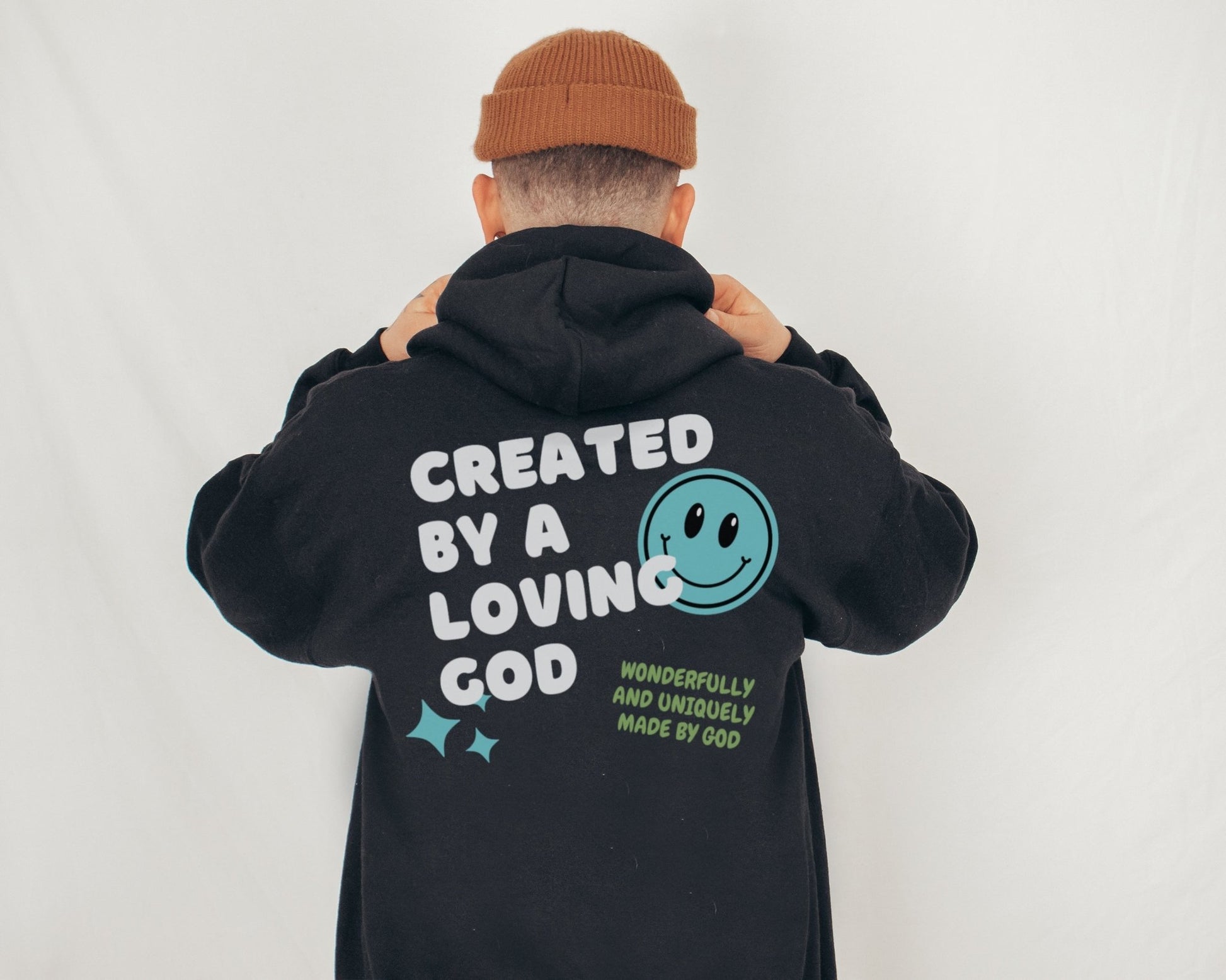 Created by a Loving God Boy Adult Hoodie - Seek and Share Designs