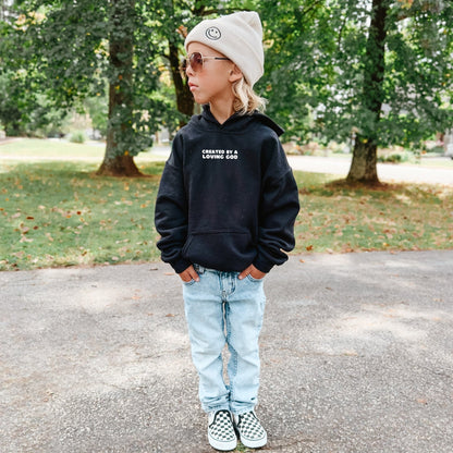 Created by a Loving God Boy Hoodie Family Matching - Toddler through Adult sizes - Seek and Share Designs