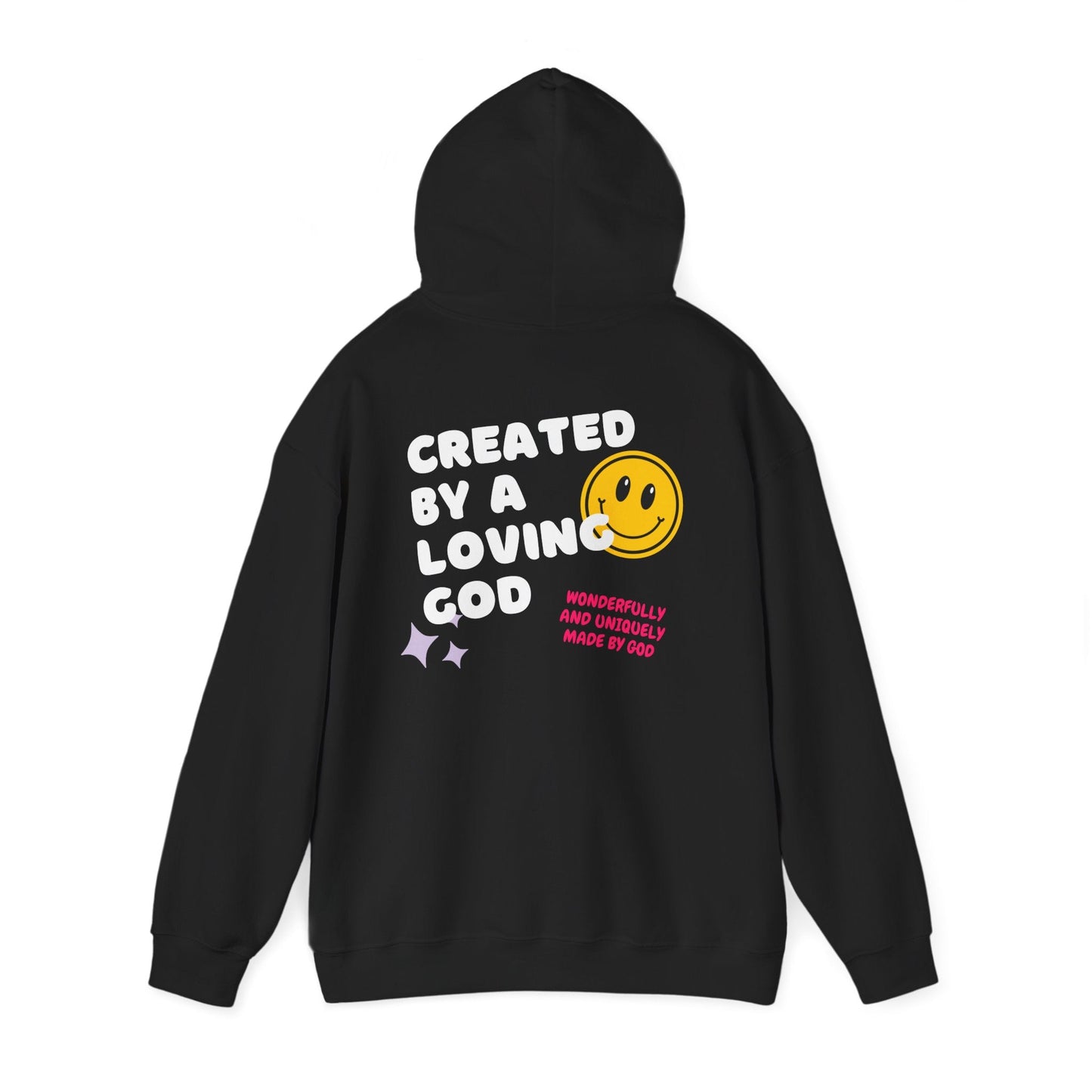 Created by a Loving God Girl Adult Hoodie - Seek and Share Designs