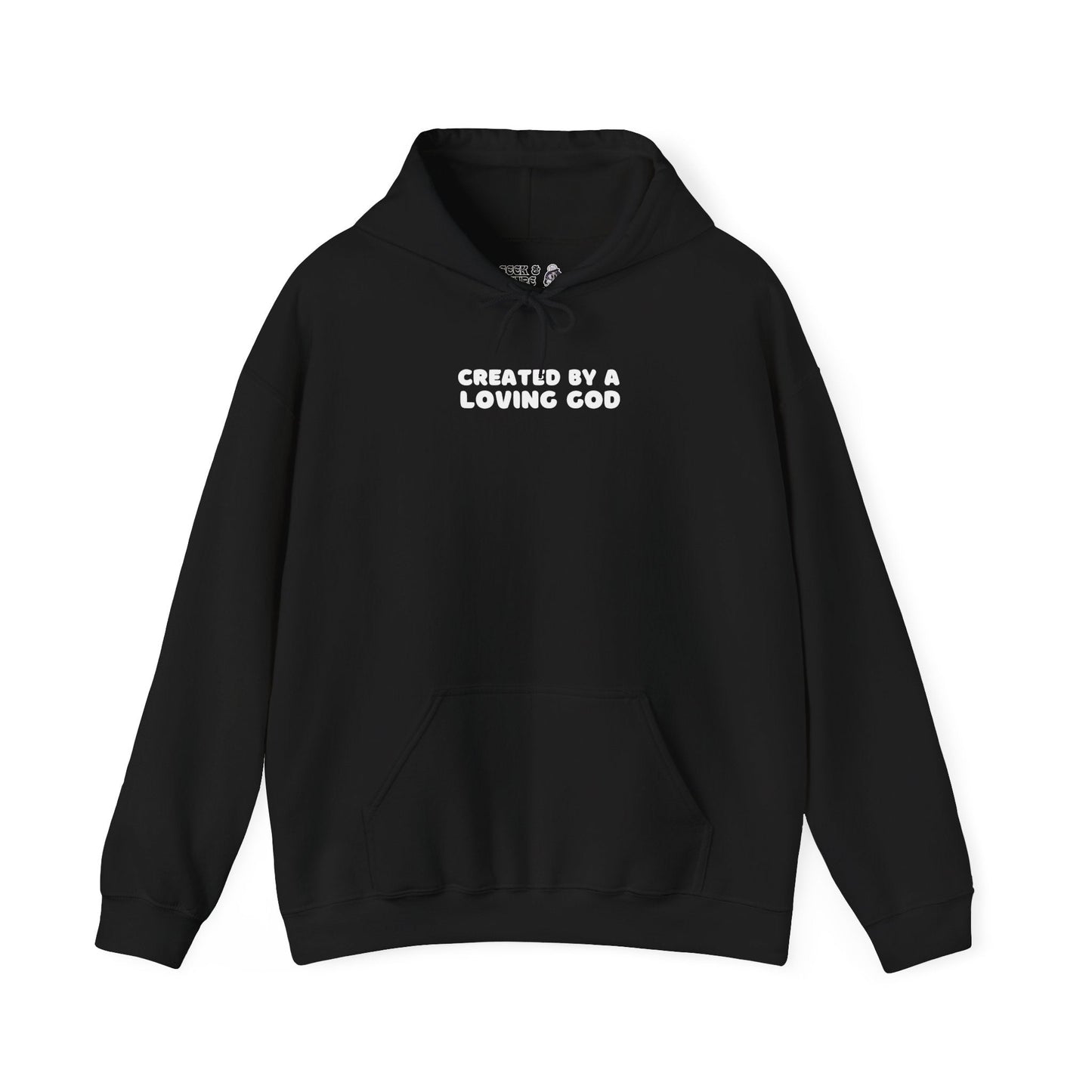 Created by a Loving God Girl Adult Hoodie - Seek and Share Designs