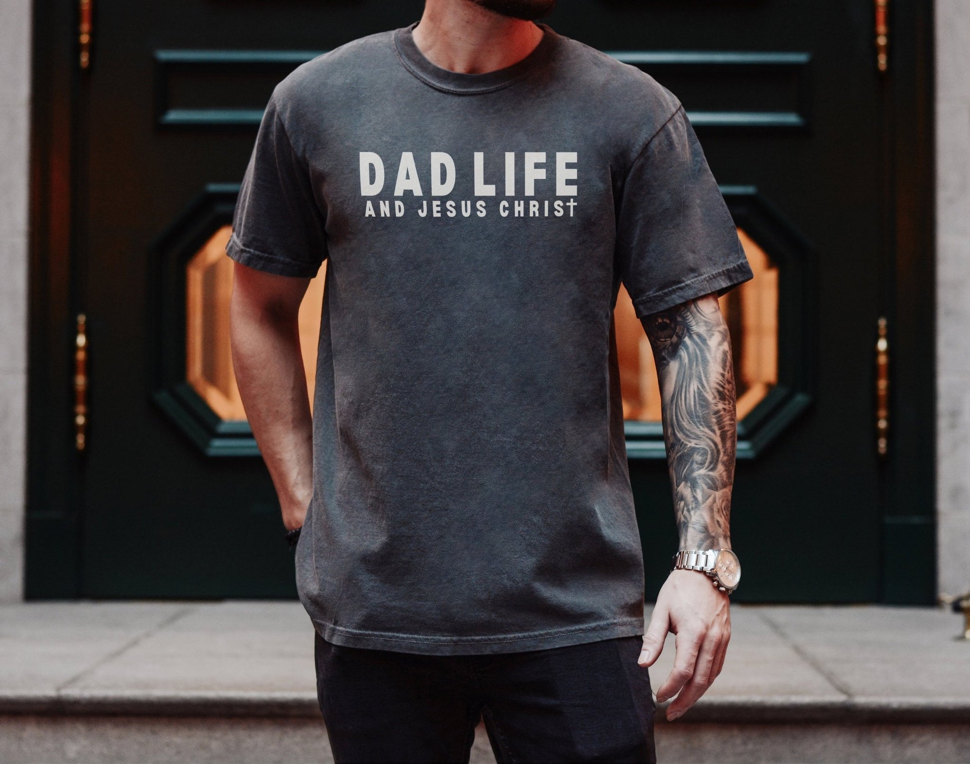 Dad Life and Jesus Christ Unisex Tee - Seek and Share Designs