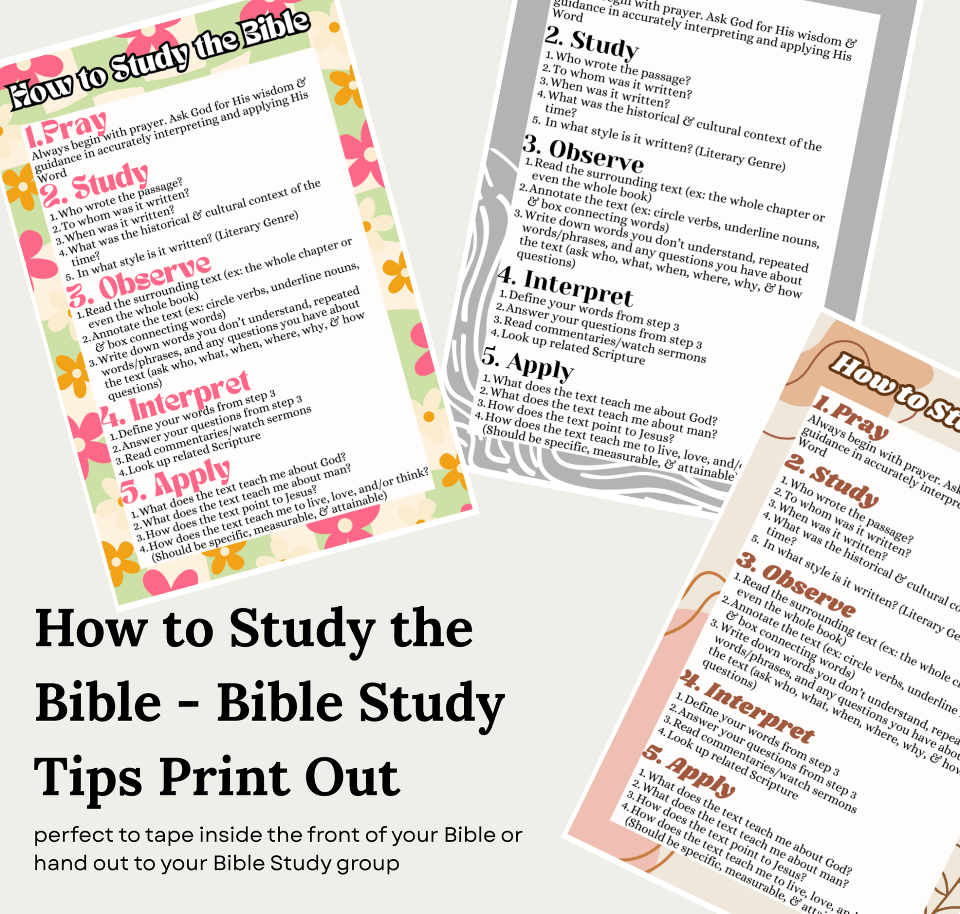 Free How to Study the Bible, Bible Study Tips Print Out - Seek and Share Designs