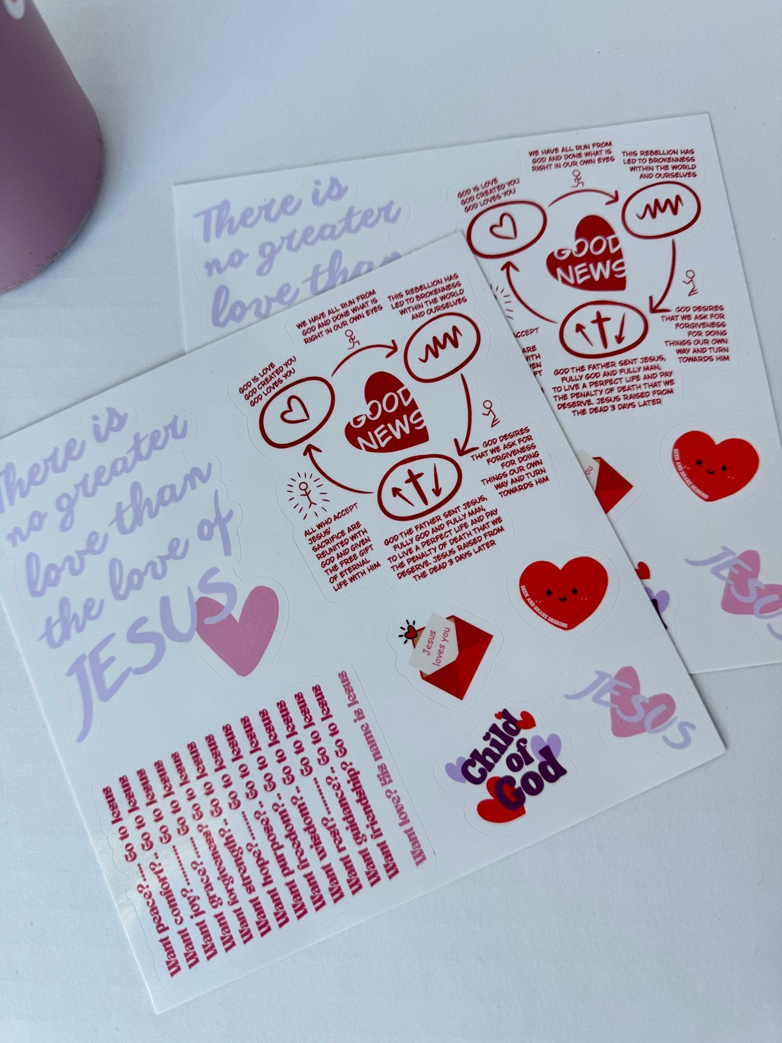 Girly Christian Jesus Vinyl Stickers - Seek and Share Designs