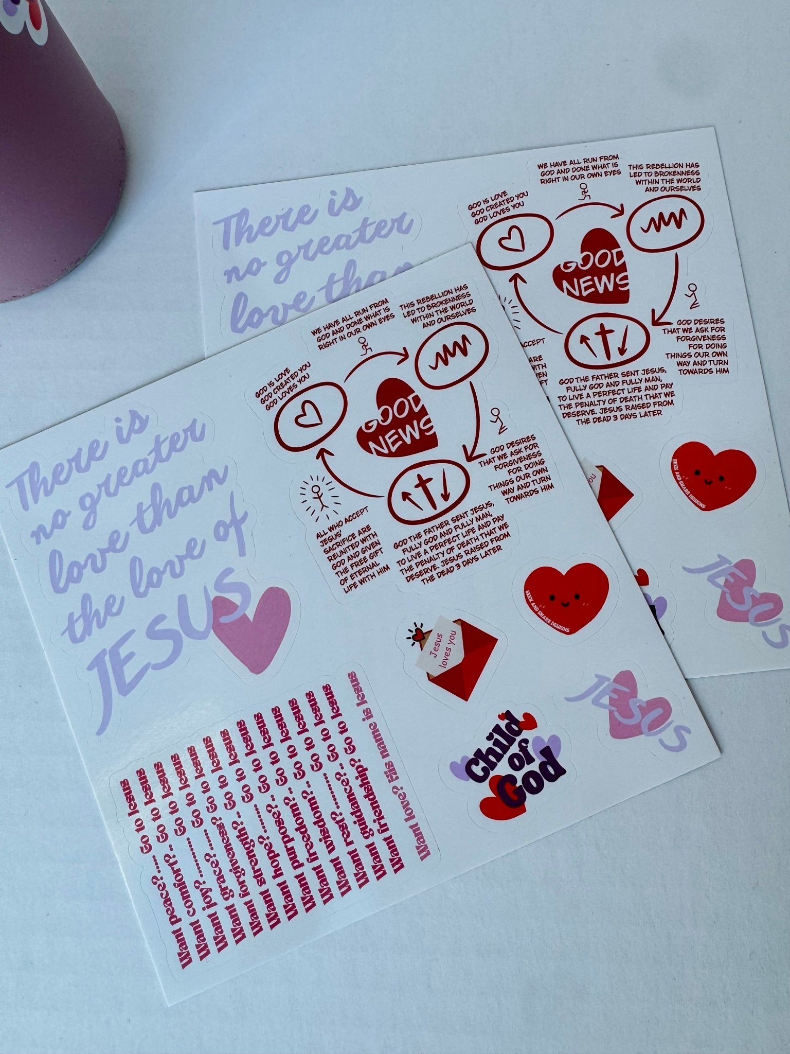 Girly Christian Jesus Vinyl Stickers - Seek and Share Designs