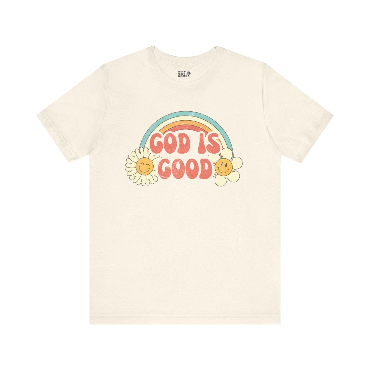 God is Good Groovy Adult Unisex Tee - Seek and Share Designs