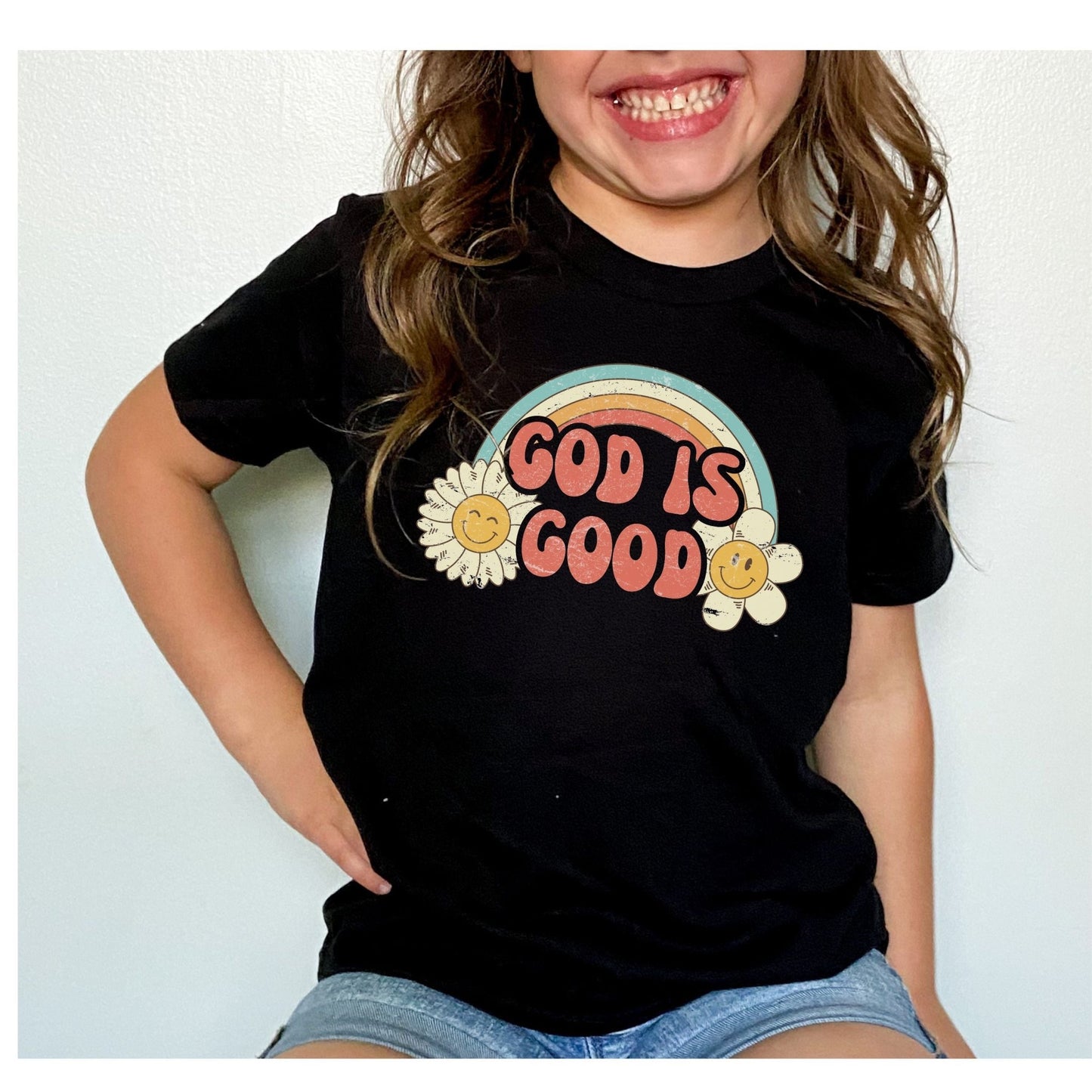 God is Good Groovy Toddler Unisex Tee - Seek and Share Designs