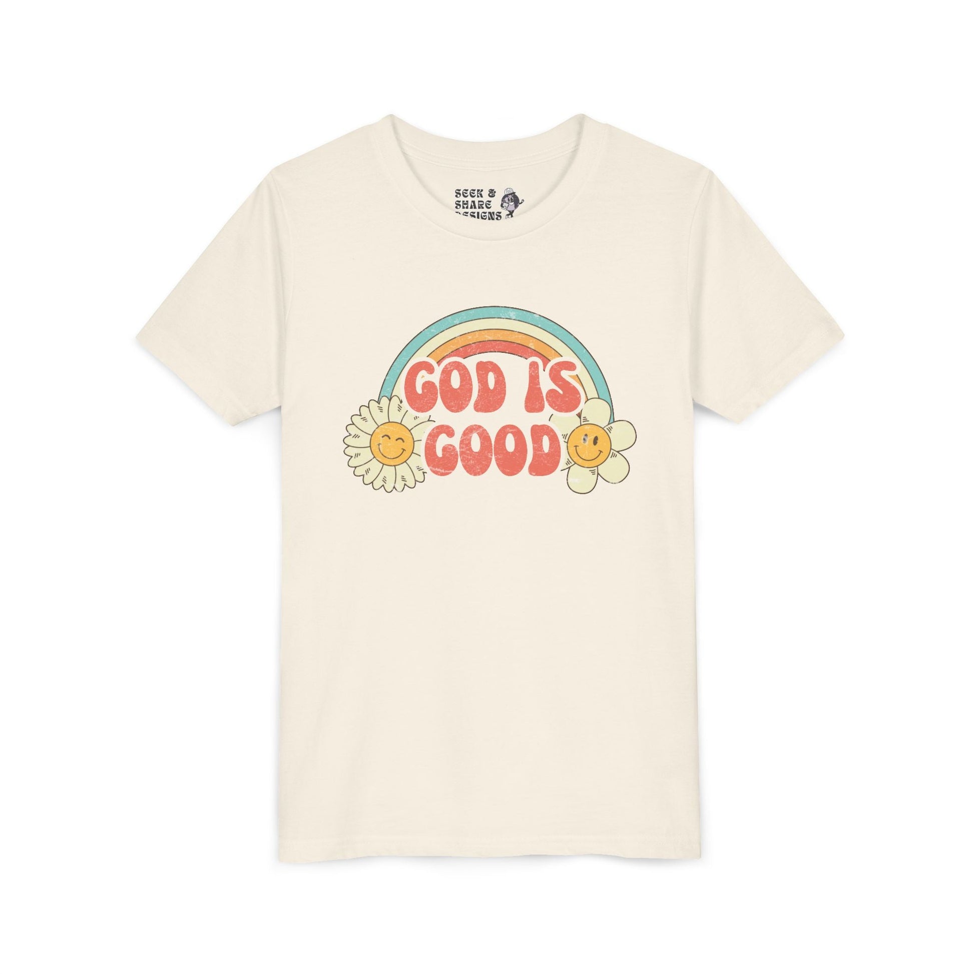 God is Good Groovy Youth Tee - Seek and Share Designs