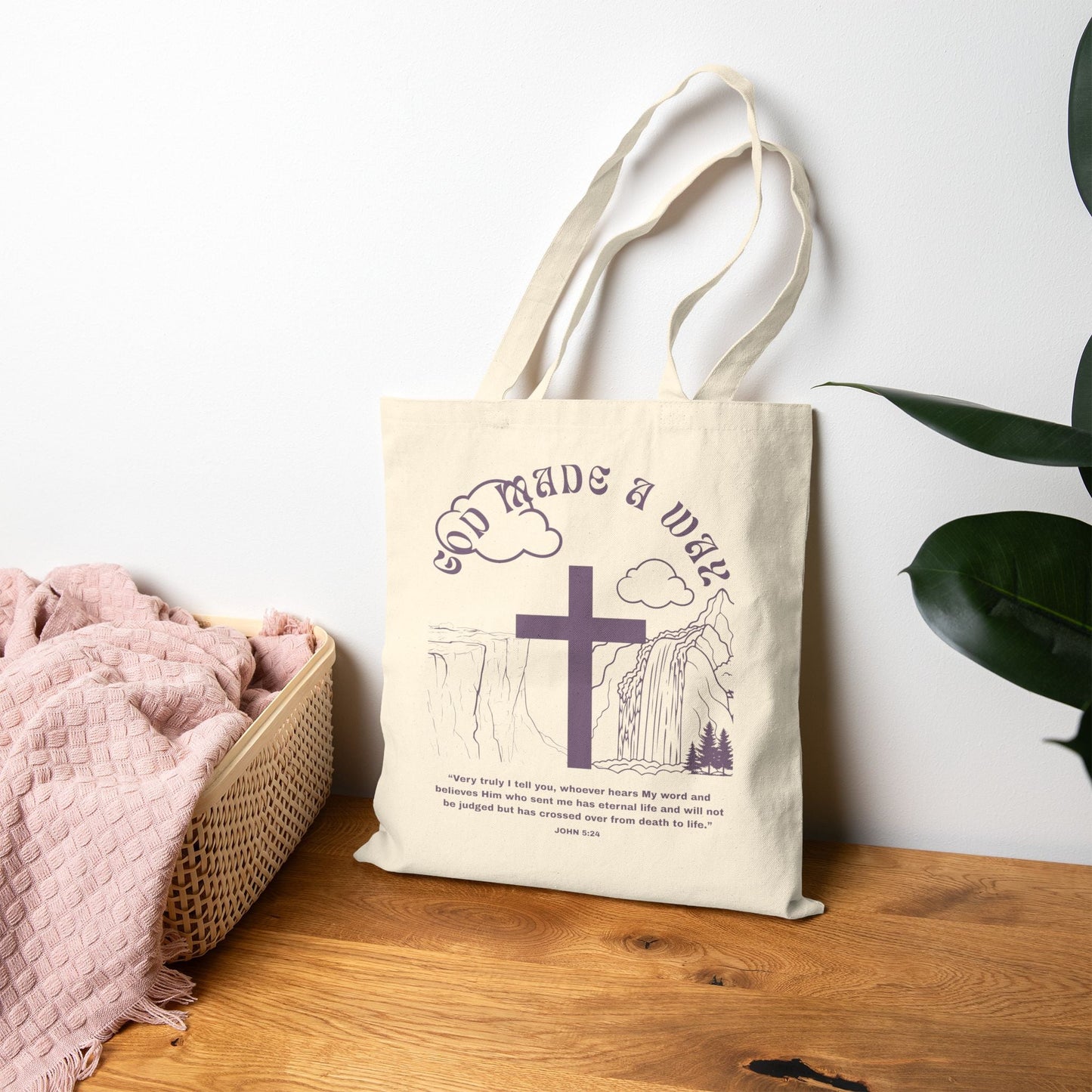 God Made a Way Tote Bag - Seek and Share Designs