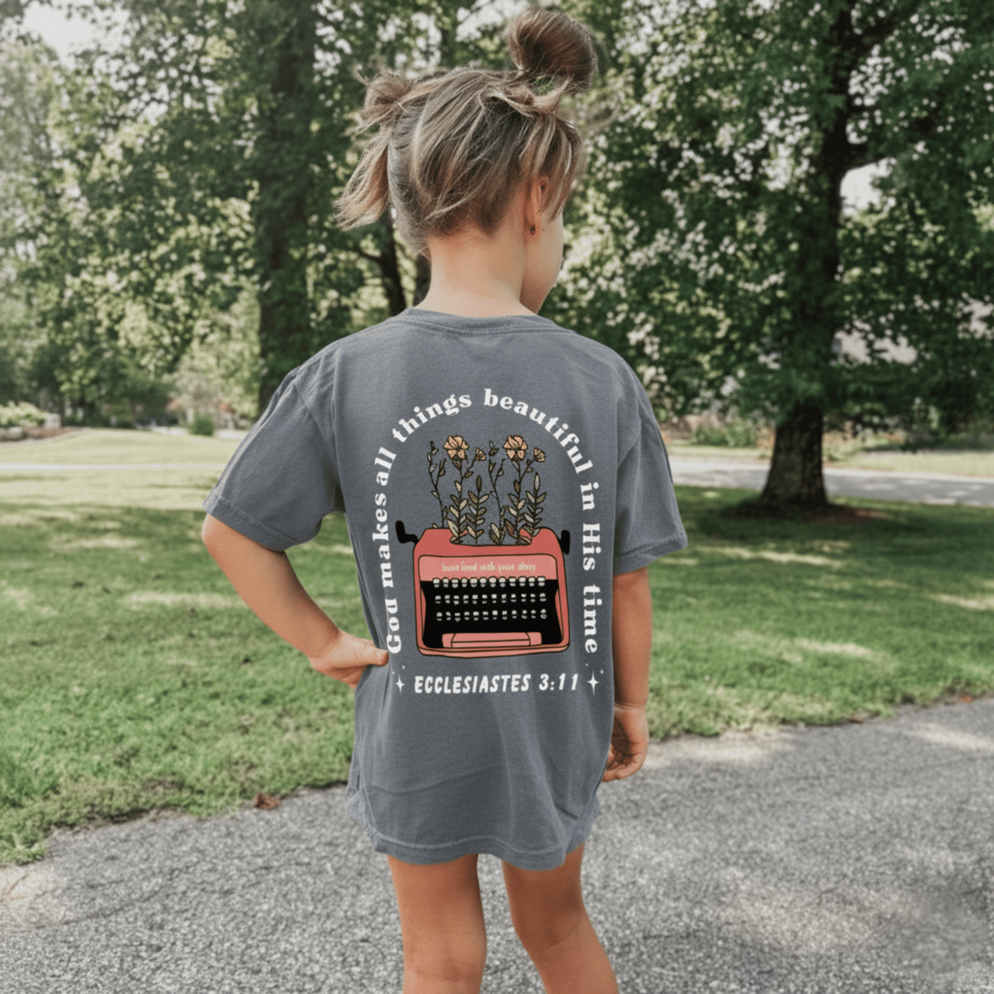 God Makes All Things Beautiful in His Time Comfort Colors Youth Tee - Seek and Share Designs