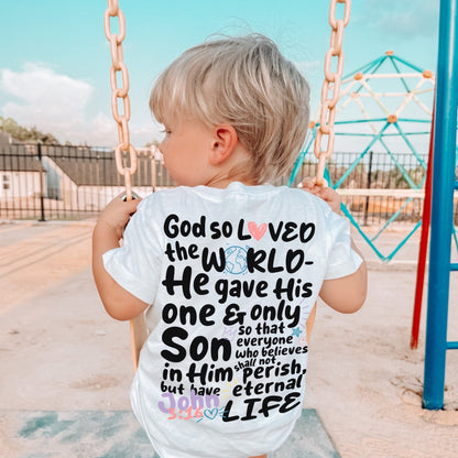 God So Loved the World John 3:16 Toddler Unisex Tee - Seek and Share Designs
