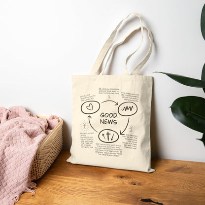 Good News Gospel Tote Bag - Seek and Share Designs