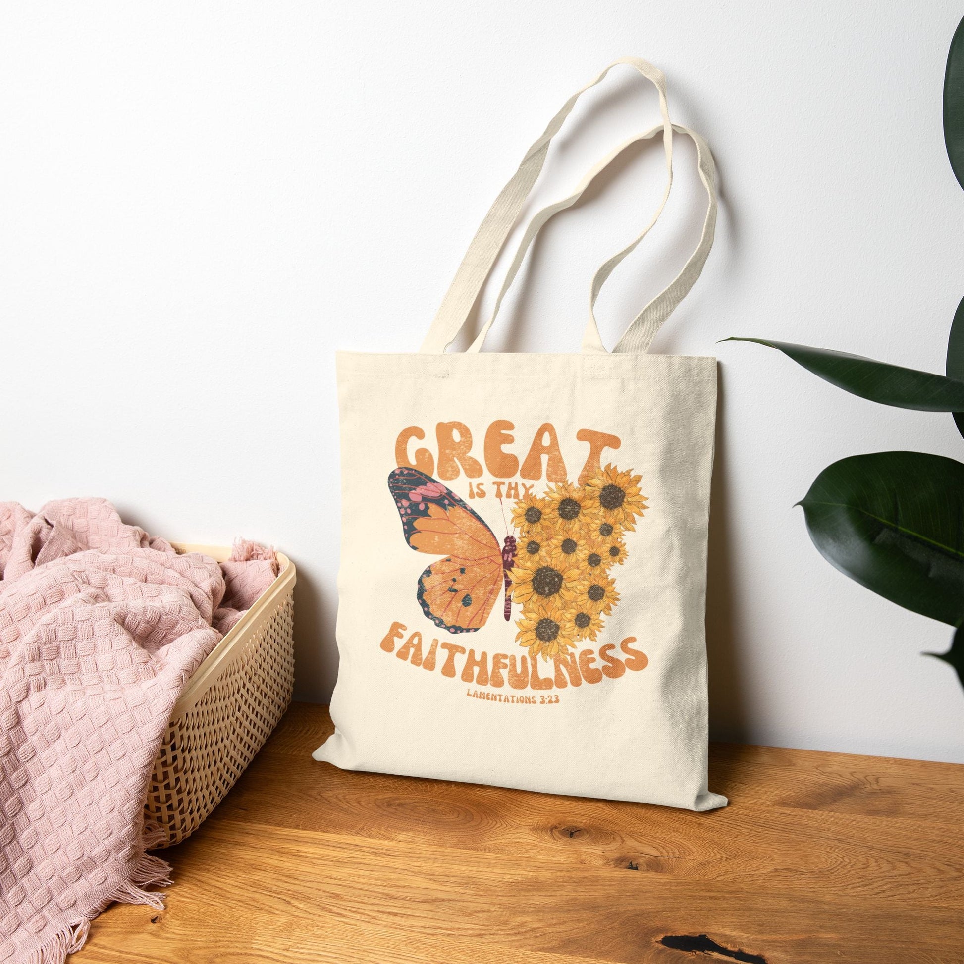 Great is Thy Faithfulness Tote Bag - Seek and Share Designs