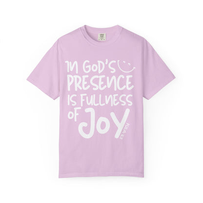 In God’s Presence is Fullness of Joy Comfort Colors Adult Unisex Tee - Seek and Share Designs