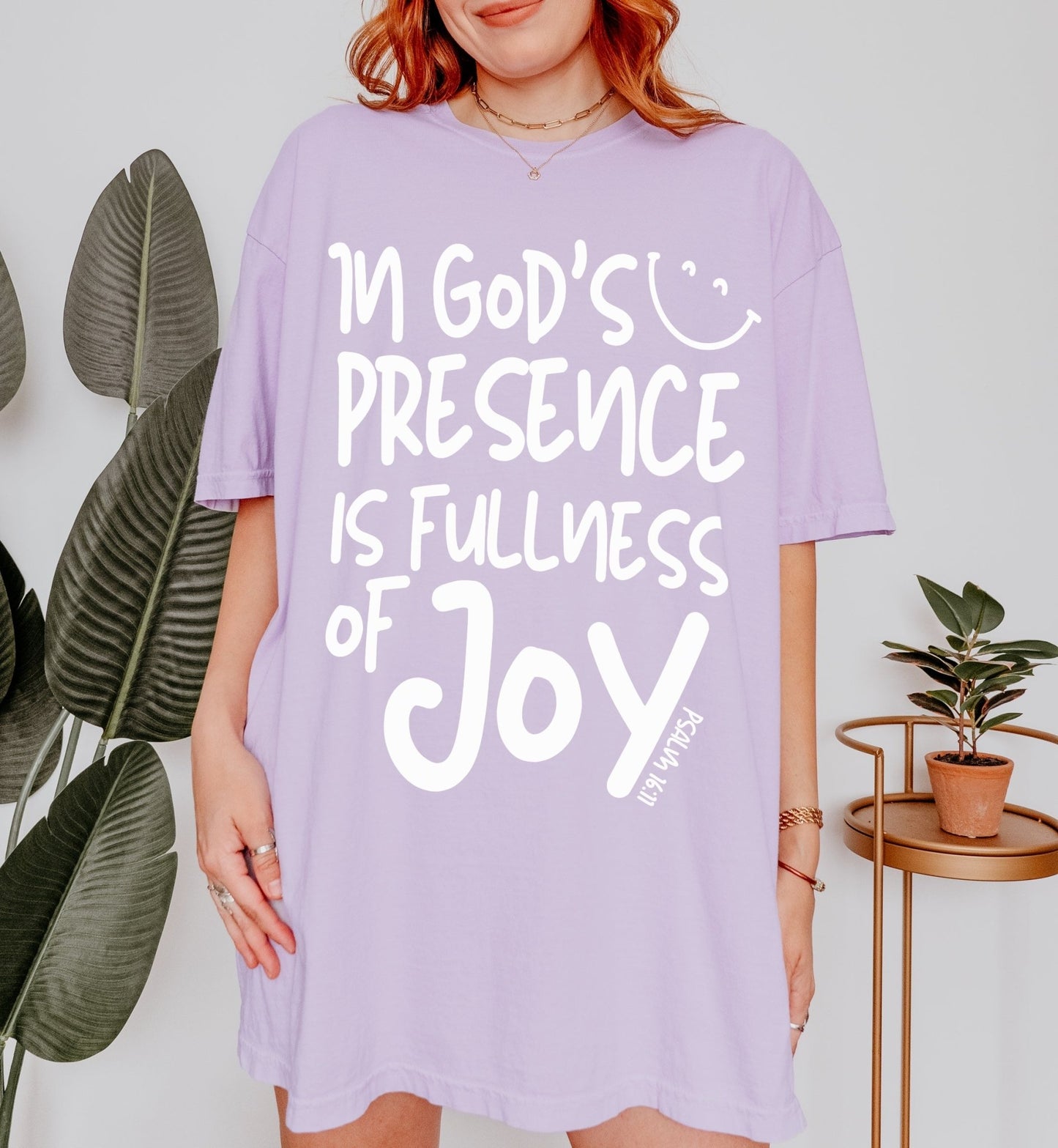 In God’s Presence is Fullness of Joy Comfort Colors Adult Unisex Tee - Seek and Share Designs