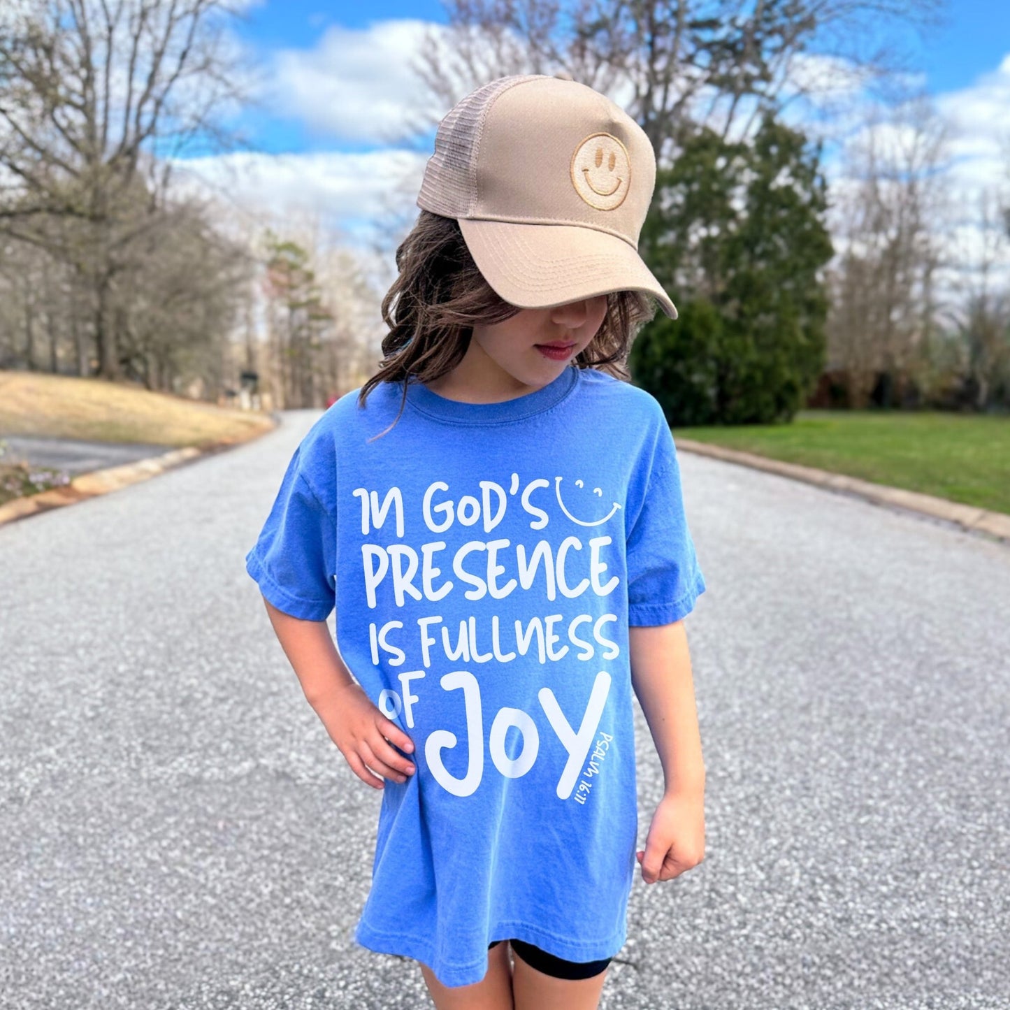 In God's Presence is Fullness of Joy Comfort Colors Mommy and Me Matching Tees Youth - Adult sizes - Seek and Share Designs
