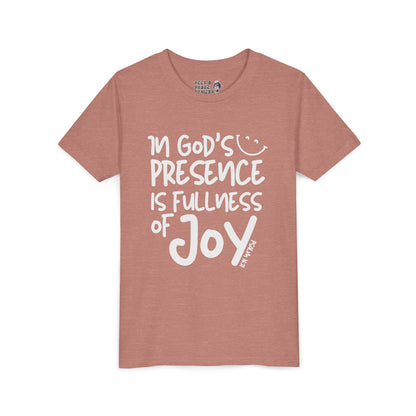 In God's Presence is Fullness of Joy Youth Tee - Seek and Share Designs