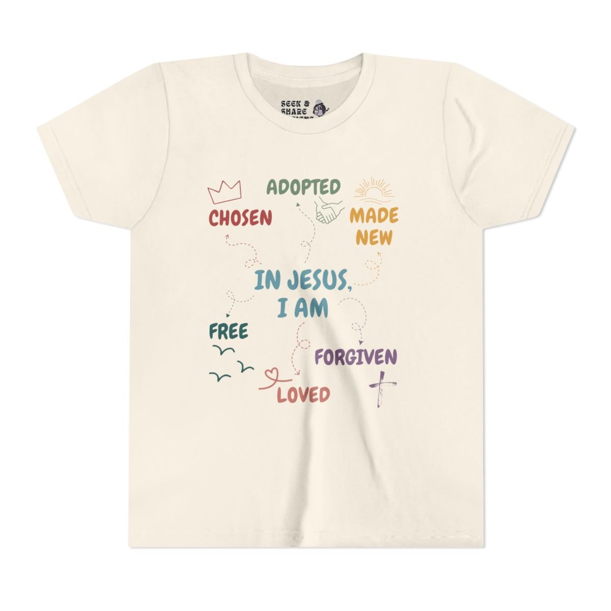 Jesus Affirmation Youth Tee - Seek and Share Designs