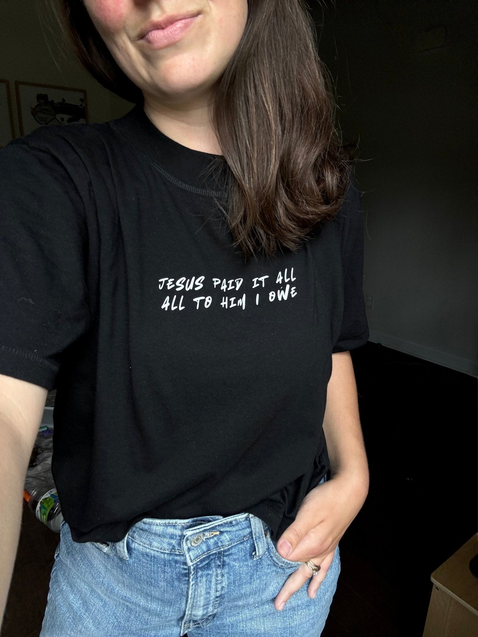 Jesus Paid It All Cropped Tee - Seek and Share Designs