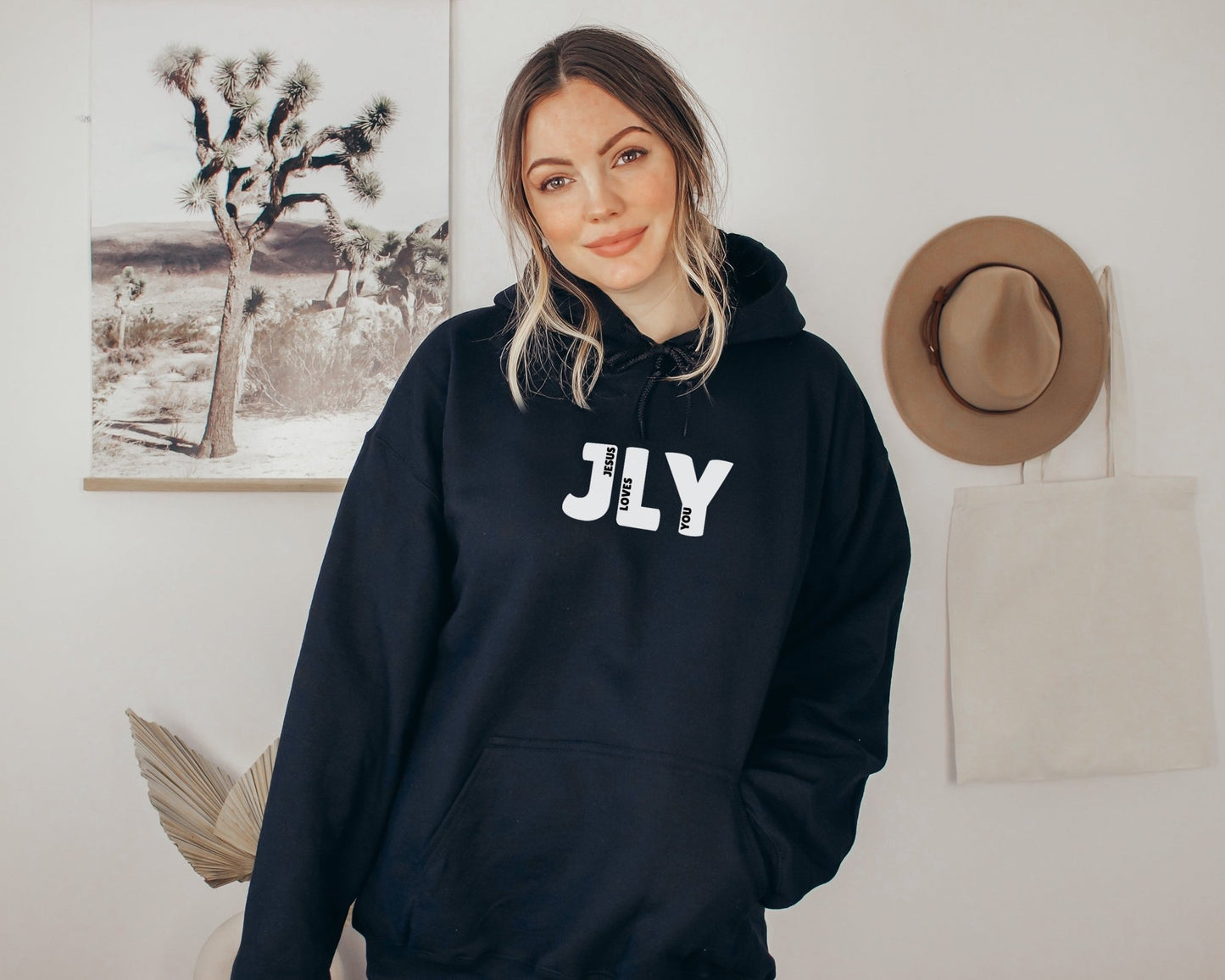 JLY Jesus Loves You Black Family Matching Hoodies - Toddler through Adult sizes - Seek and Share Designs