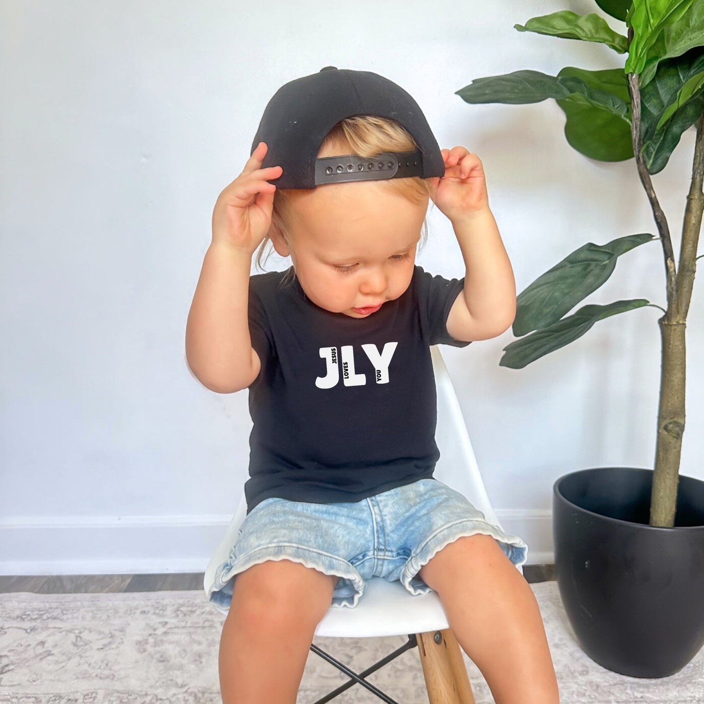 JLY Jesus Loves You Black Unisex Shirts Family Matching - Baby through Adult sizes - Seek and Share Designs