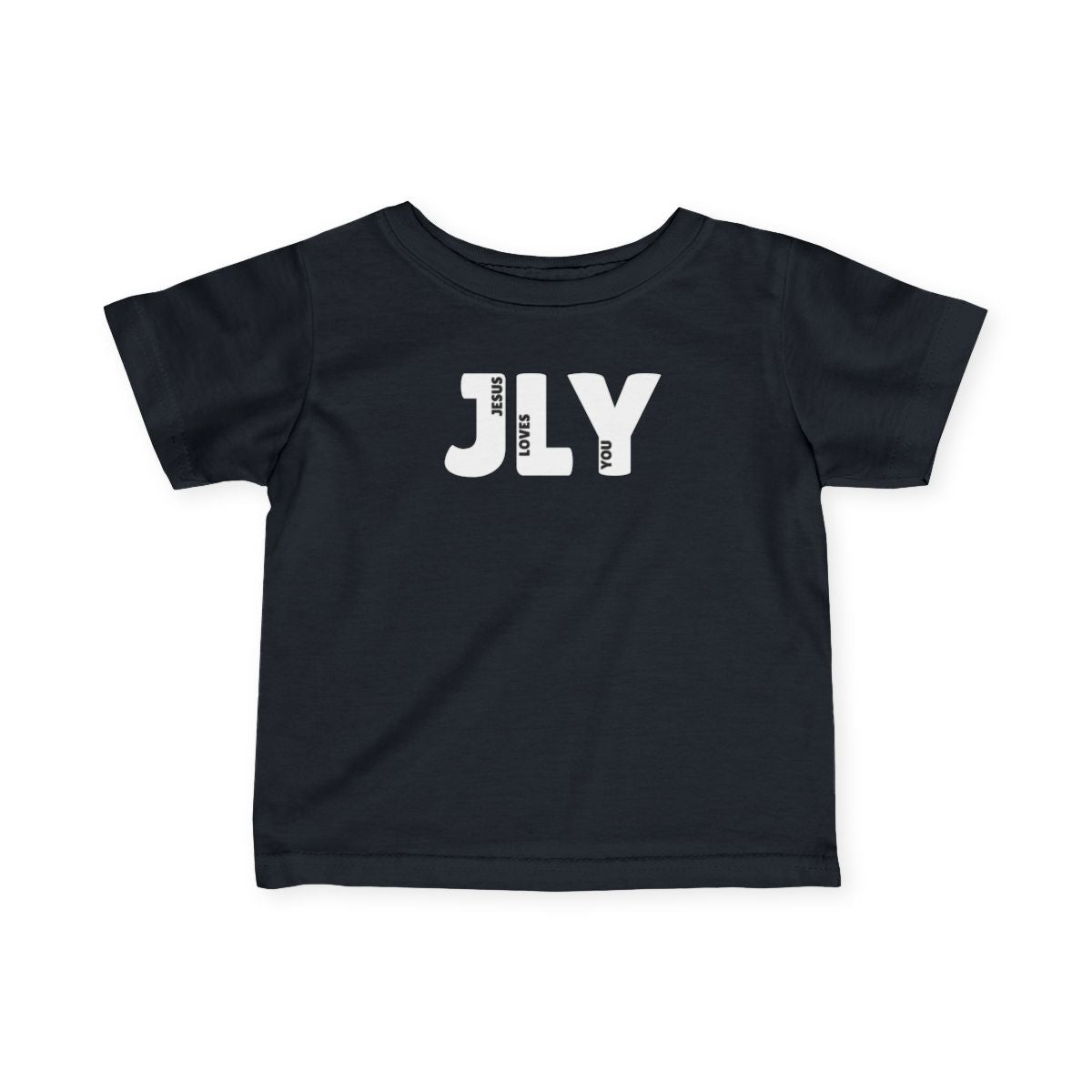 JLY Jesus Loves You Black Unisex Shirts Family Matching - Baby through Adult sizes - Seek and Share Designs
