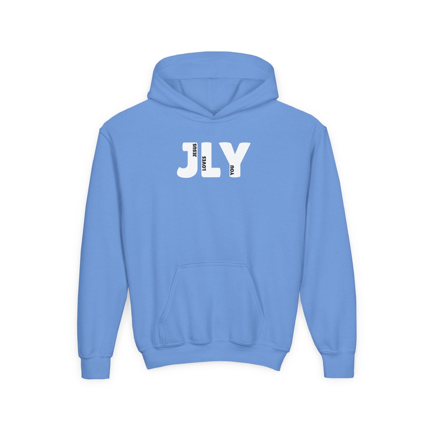 JLY Jesus Loves You Unisex Youth Hoodie - Seek and Share Designs
