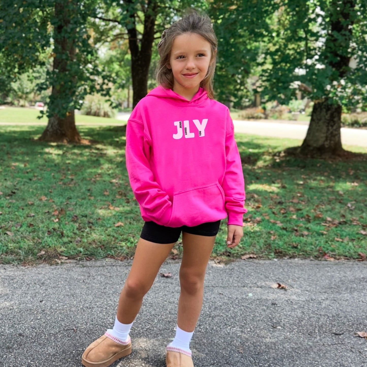 JLY Jesus Loves You Unisex Youth Hoodie - Seek and Share Designs