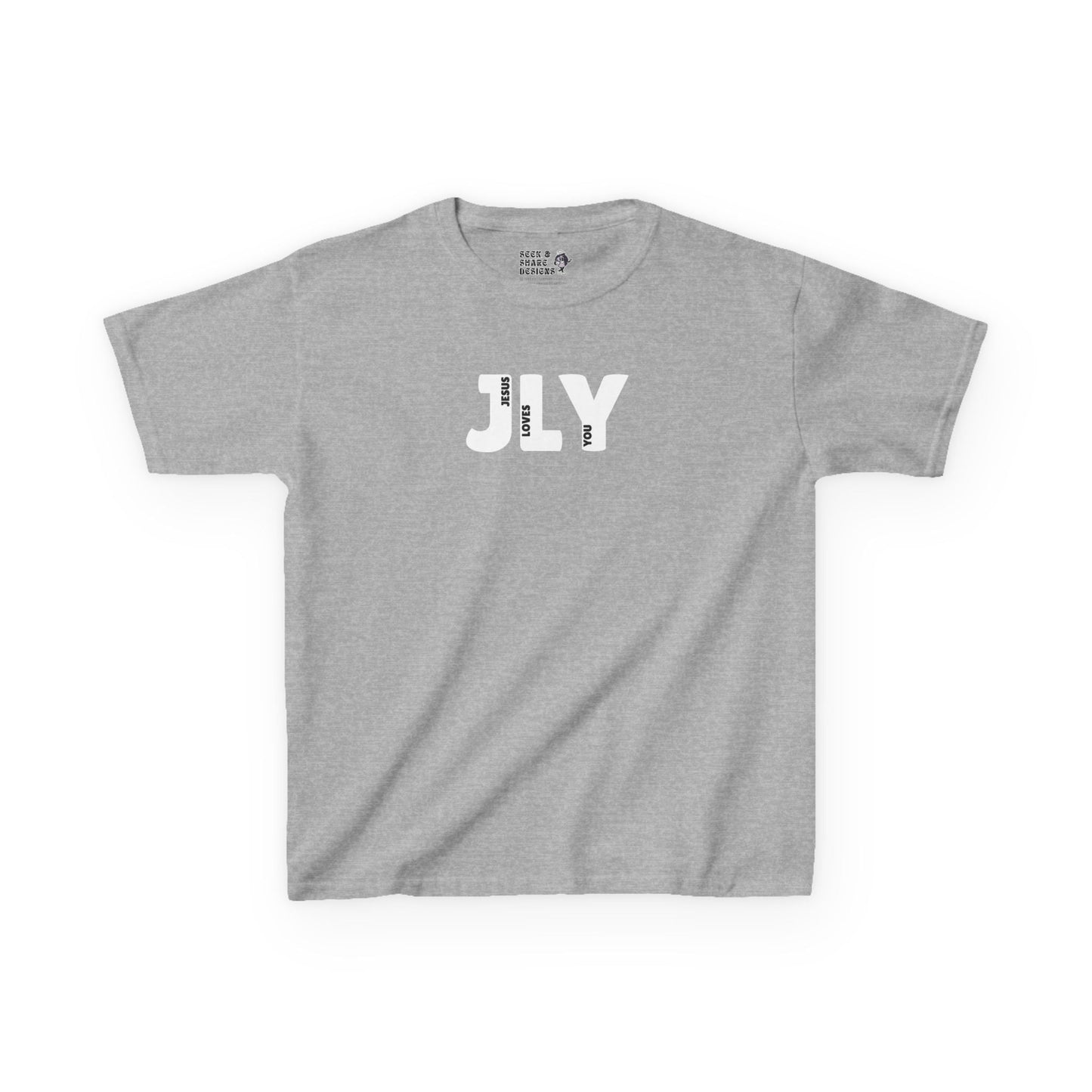 JLY Jesus Loves You Unisex Youth Tee - Seek and Share Designs
