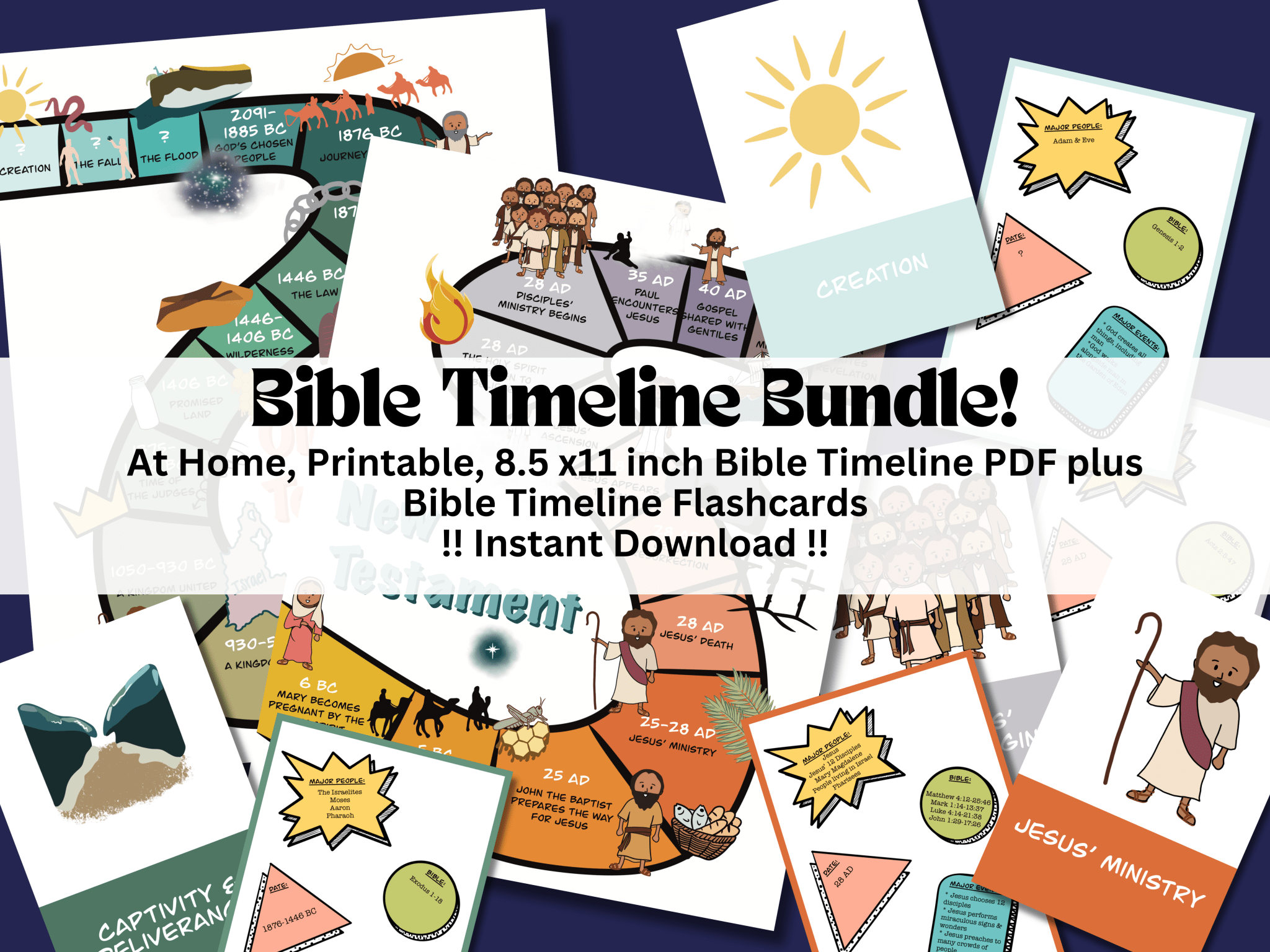 Kids Bible Timeline and Flashcards - Digital Download – Seek and Share ...