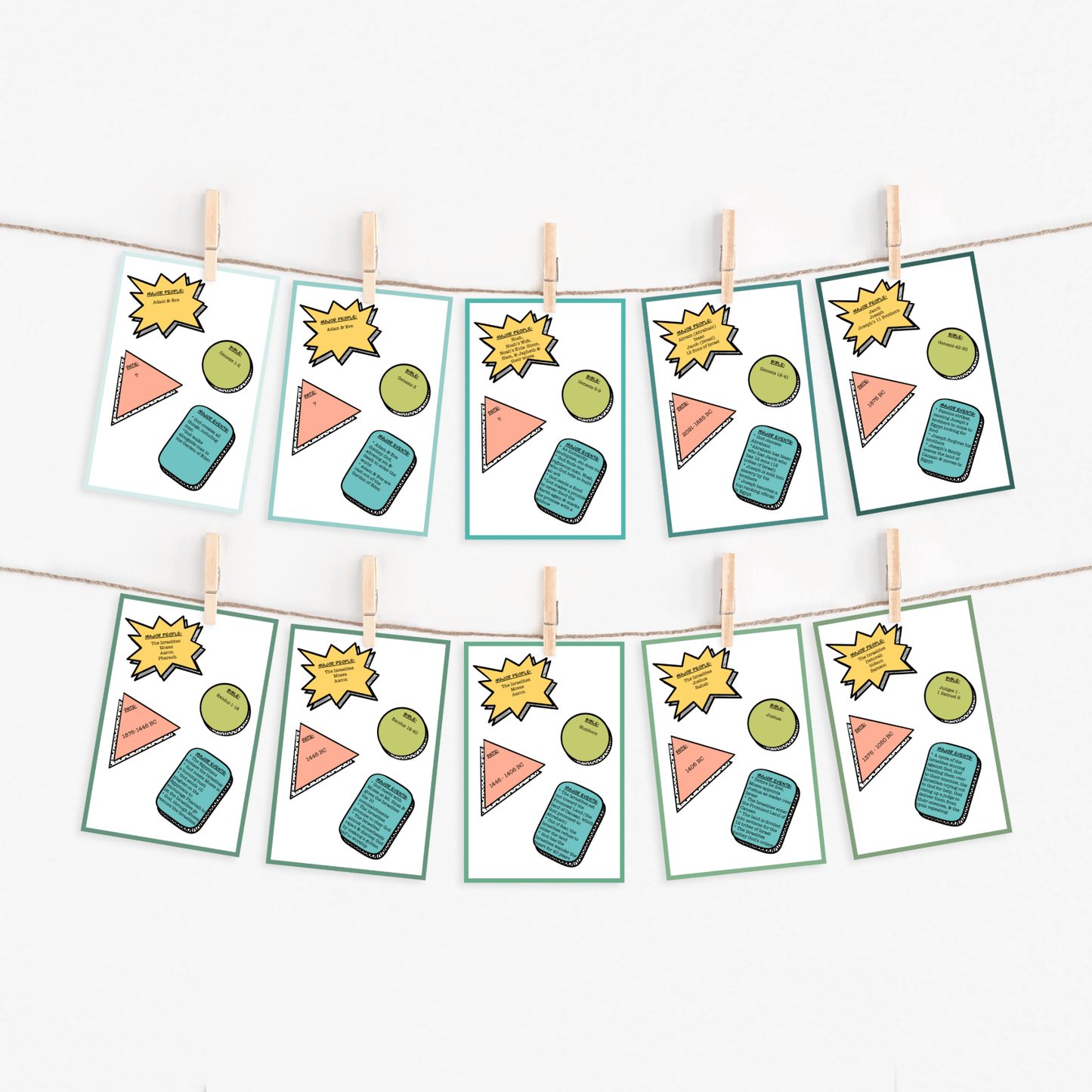 Kids Bible Timeline and Flashcards - Digital Download - Seek and Share Designs