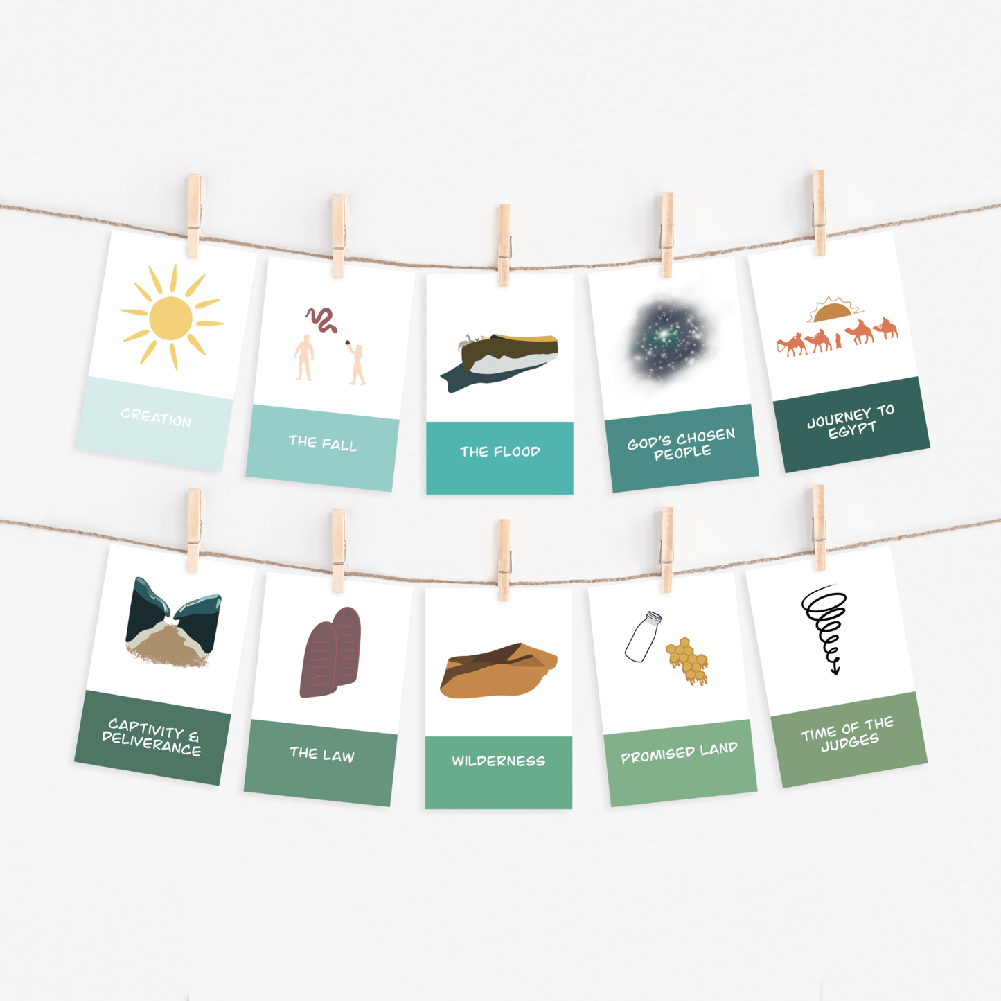 Kids Bible Timeline and Flashcards - Digital Download - Seek and Share Designs