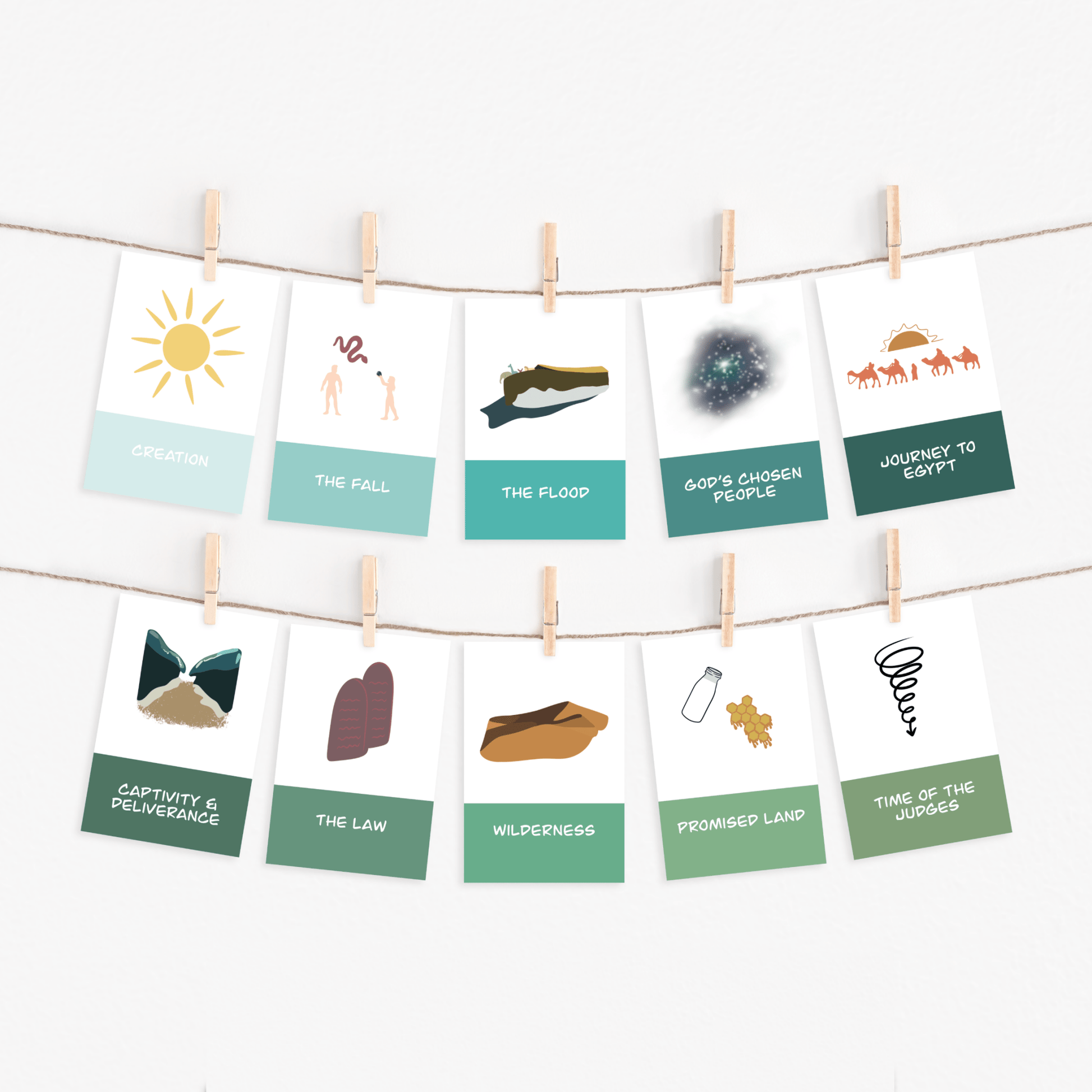 Kids Bible Timeline and Flashcards - Digital Download - Seek and Share Designs